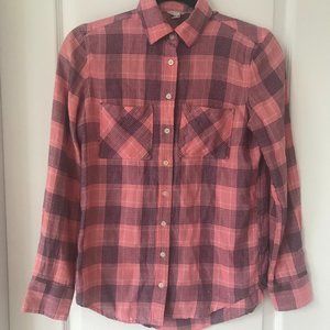 Aeropostale Pink Flannel Plaid Button-up Shirt